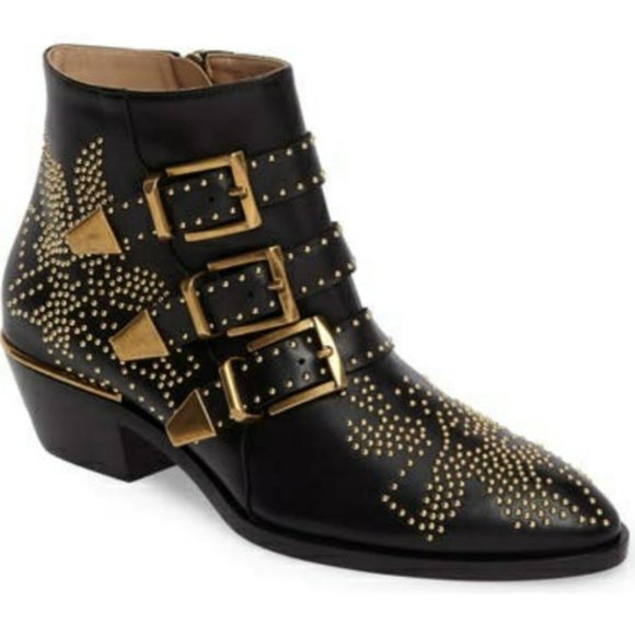 CHLOÉ Susanna Stud Buckle Bootie sz 7 - Picture 1 of 9